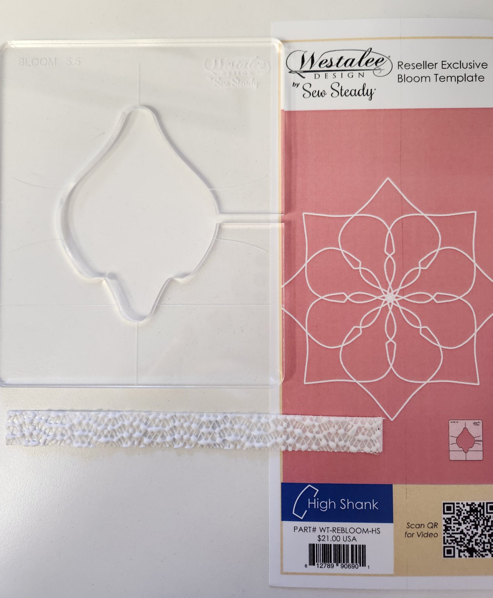Westalee bloom template high shank the sewing machine shop