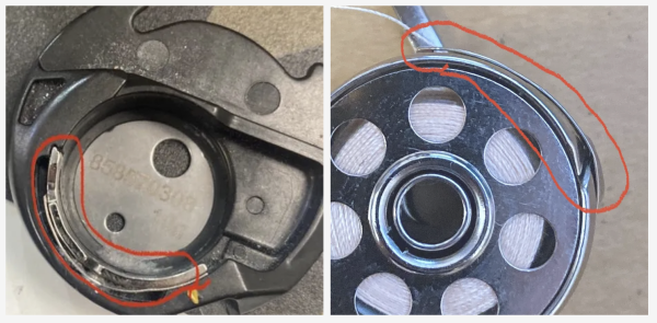 sewing machine bobbin case tension discs