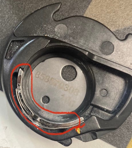 Top-loading bobbin tension discs - The Sewing Machine Shop - Bay Area - Walnut Creek