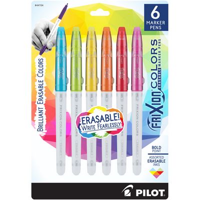 Frixion Colors Bold Erasable Pens, 6 Pack